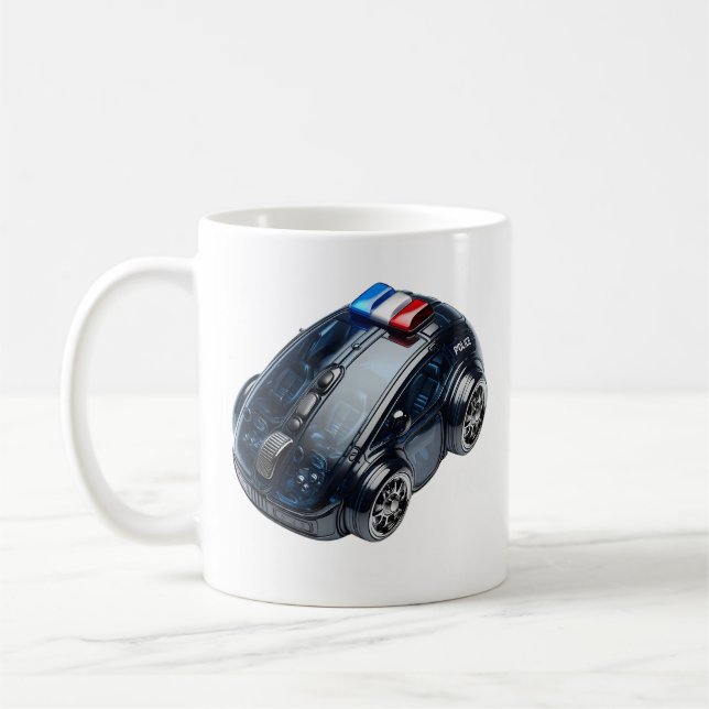 Caneca De Café PC Mouse-Car: Veículo Policial (Esquerda)