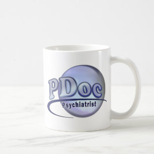Caneca De Café PDoc MÉDICO DO LOGOTIPO PSIQUIATRY PSYCHIATRY