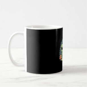 Caneca De Café Pé grande e fogueira de alienígena engraçado sasqu