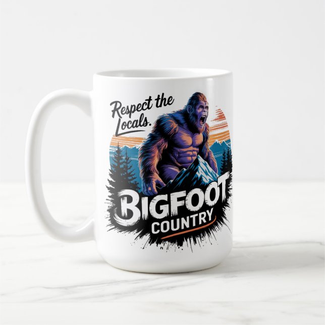 Caneca De Café Pé Grande, Perfeito para Amantes Sasquatch (Esquerda)