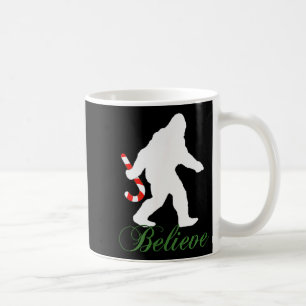 Caneca De Café Pé Grande Sasquatch Yeti Acredite em Candy Cane Na