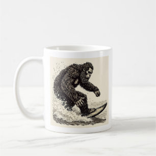 Caneca De Café Pé Grande Surfando