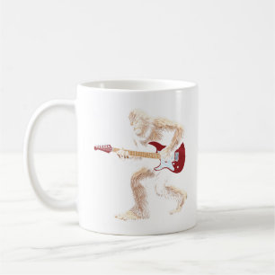 Caneca De Café Pé Grande tocando guitarrista elétrico à esquerda