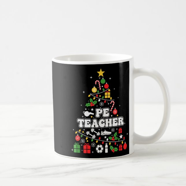 Caneca De Café Pe Physical Education Teacher Christmas Tree Women (Direita)