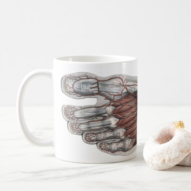 Caneca De Café Pé Podiatral De Podiatria Da Anatomia Humana Vinta (Com Donut)