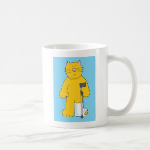 Caneca De Café Pé quebrado, gato com pé no emplastro