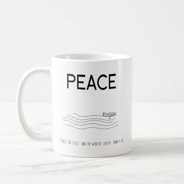 Caneca De Café Peace Be still Boat in water (Esquerda)