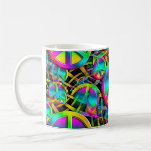 Caneca De Café PEACE Colorida padrão perfeito + suas ideias