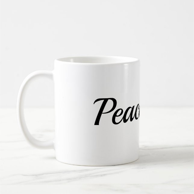 Caneca De Café Peace Disintegration Effect Typography Classic Mug (Esquerda)