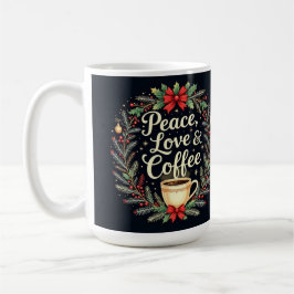 Caneca De Café Peace Love and coffee