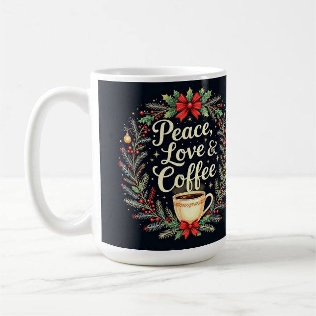 Caneca De Café Peace Love and coffee  (Esquerda)