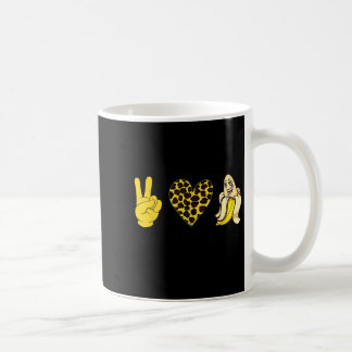 Caneca De Café Peace Love Banana Humor Fruta Lover Funny Love Ban