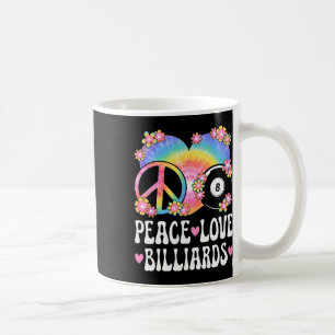Caneca De Café Peace Love Billiards Lover 60s 70s Hippie Outfit B