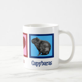 Caneca De Café Peace Love Capybaras