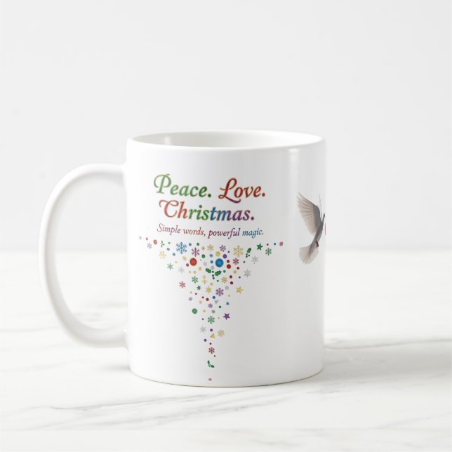 Caneca De Café Peace Love Christmas Classic Mug – Simple Words (Esquerda)