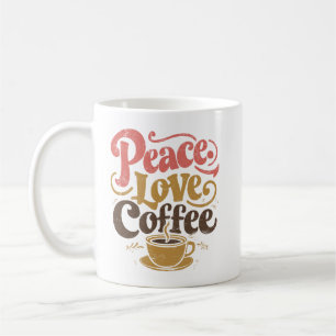 Caneca De Café Peace Love Coffee Mugs