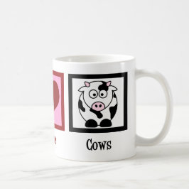 Caneca De Café Peace Love Cows