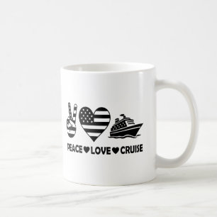 Caneca De Café Peace Love Cruise USA Vacance Vibes