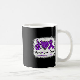 Caneca De Café Peace Love Cure Fibromialgia Consciência Roxo