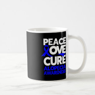 Caneca De Café Peace Love Cure Support Alopecia Sensibilização Fr