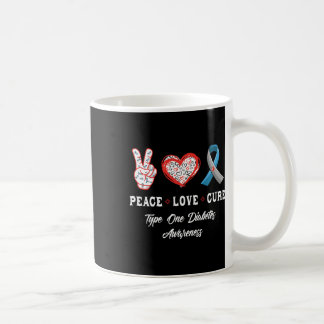 Caneca De Café Peace Love Cure Type One Diabetes Awarness Men Wo