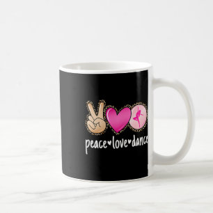Caneca De Café Peace Love Dance Leopard Imprima Mãe Mulheres Dan