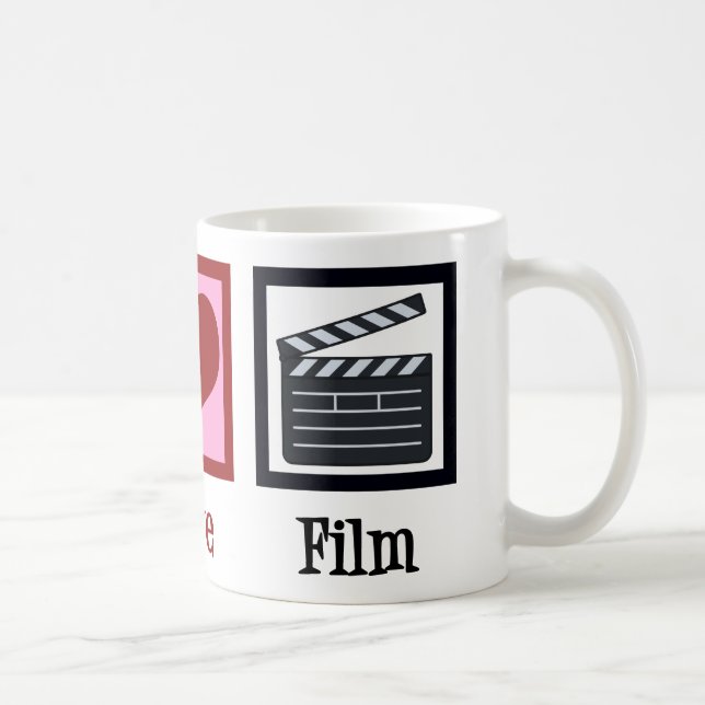 Caneca De Café Peace Love Film (Direita)