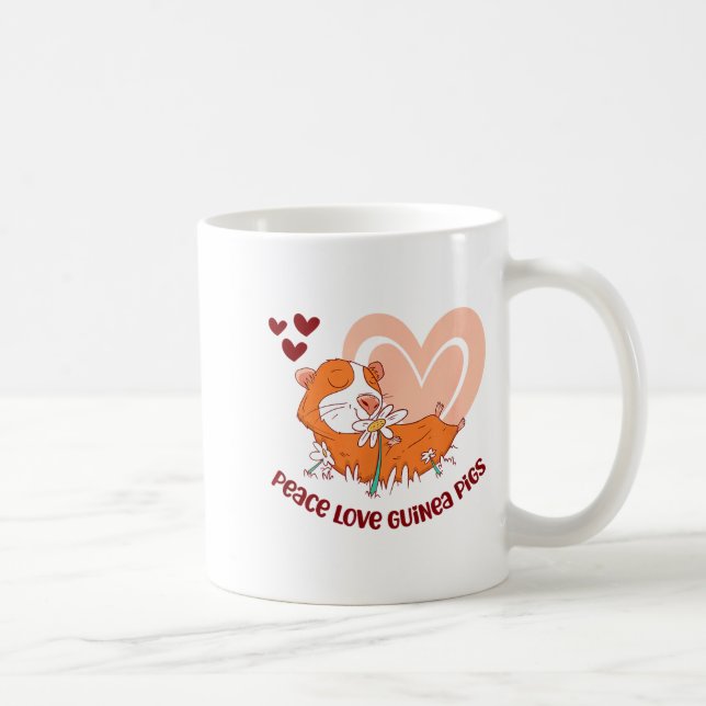 Caneca De Café Peace Love Guinea Gs Funny Saying For Guinea Gs Lo (Direita)