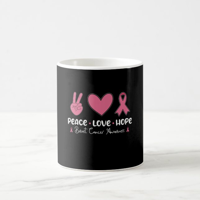 Caneca De Café Peace Love Hope Matching Breast Cancer Awareness (Centro)