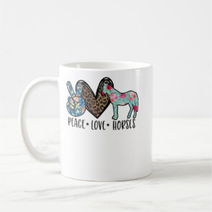 Caneca De Café Peace Love Horses Engraçado Tee for Horse Lover