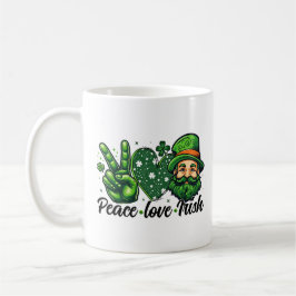 Caneca De Café Peace Love Irish Mug - Perfeito para a Rua.