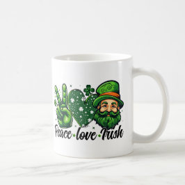 Caneca De Café Peace Love Irish Mug - Perfeito para a Rua.
