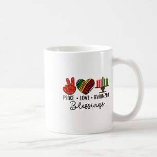 Caneca De Café Peace Love Kwanzaa abençoa a mania africana natalí