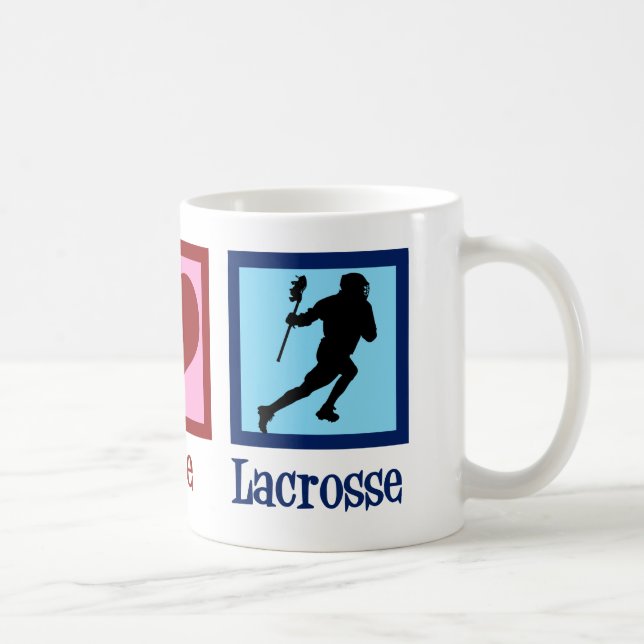 Caneca De Café Peace Love Lacrosse (Direita)