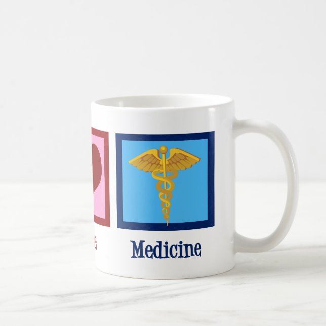Caneca De Café Peace Love Medicine (Direita)