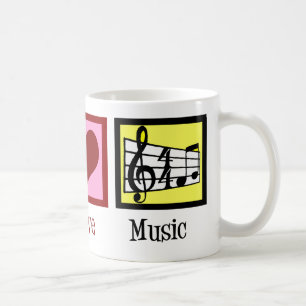 Caneca De Café Peace Love Music