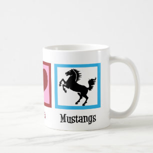Caneca De Café Peace Love Mustangs
