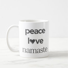 Caneca De Café Peace Love Namaste - Modern Motivational Lifestyle