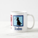 Caneca De Café Peace Love Rodeo Country Oeste<br><div class="desc">Peace Love Rodeo. Um legal rodeio para um vaqueiro ou uma vaqueira apresentando uma corrida de cavalos com um lasso.</div>
