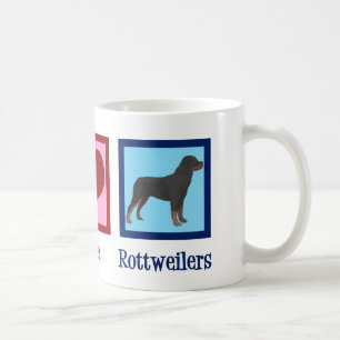 Caneca De Café Peace Love Rottweilers