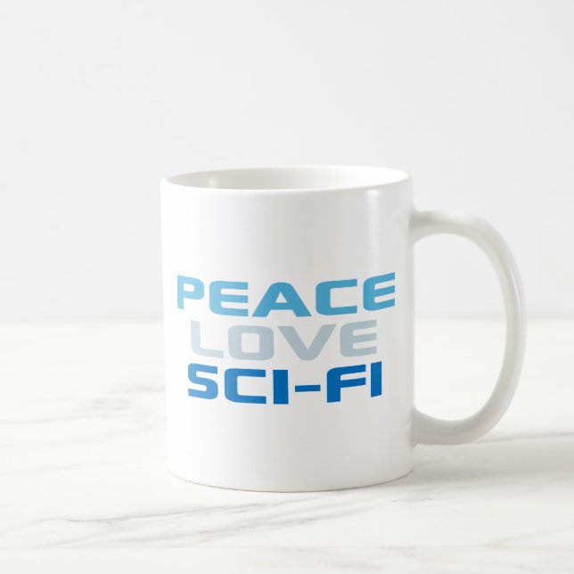 Caneca De Café Peace Love Sci-Fi (Direita)
