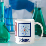 Caneca De Café Peace Love Science<br><div class="desc">Legal presente para um professor de ciência, cientista, ou apenas um geek que adora aprender como o mundo funciona. Bela design da ciência do Amor pela Paz com um sinal de paz, coração e modelo atômico.</div>