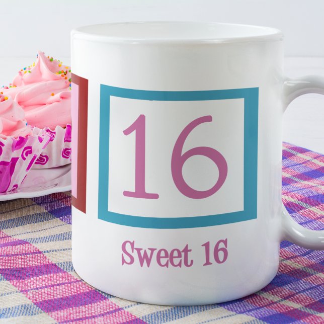 Caneca De Café Peace Love Sweet 16 Cute 16th Birthday (Criador carregado)