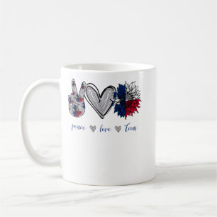 Caneca De Café Peace Love Texas Flag Sunflower