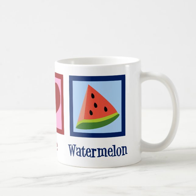 Caneca De Café Peace Love Watermelon (Direita)