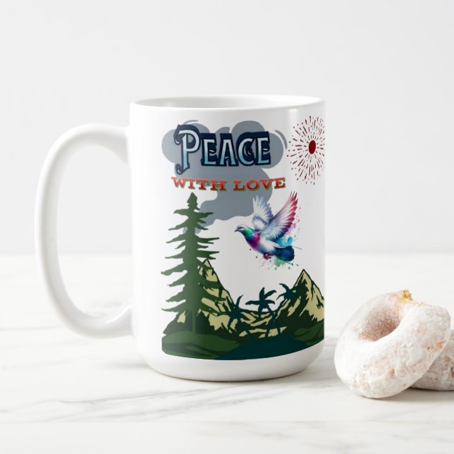 Caneca De Café Peace Mug - Calma Mentira Café (Com Donut)