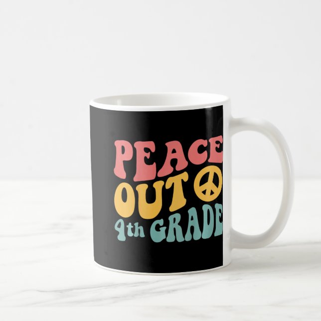 Caneca De Café PEACE Out 4º ano - Retro Funny 70's Último Dia de  (Direita)