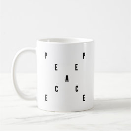 Caneca De Café Peace Typography