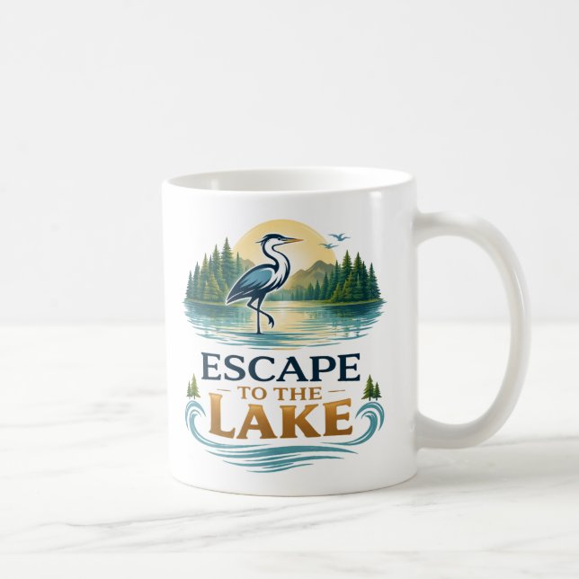 Caneca De Café Peaceful Lake Life Graphic Tee (Direita)