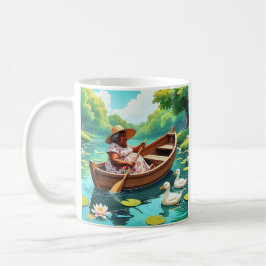 Caneca De Café Peaceful Lake Ride with Ducks